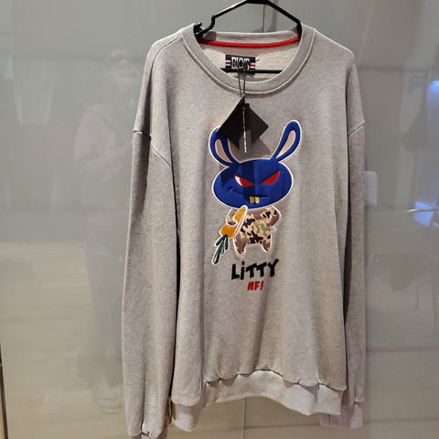 Crewneck gris avec lapin bleu BKYS