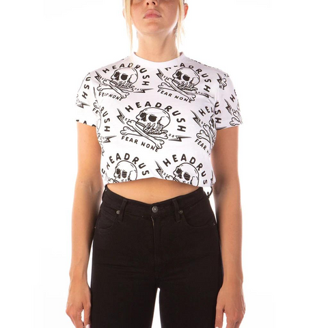 T-Shirt Court Headrush ‘Skull & Bolts’ Femme