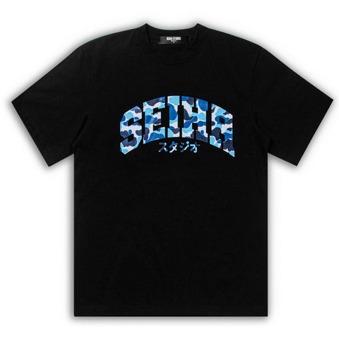 T-Shirt Seiha Studios Camo - Bleu