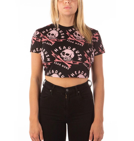 T-Shirt Court Headrush ‘Skull & Bolts’ Femme