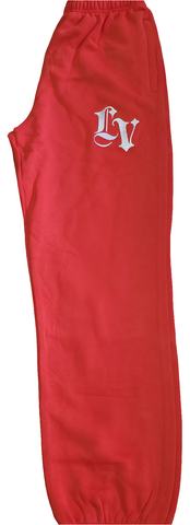 Jogging LV rouge brodé blanc poche avec zipper