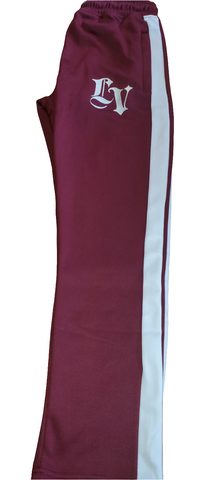 Jogging LV bourgogne bande blanche  brodé blanc poche avec zipper