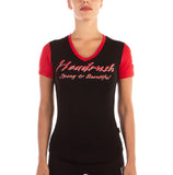 THE DEMISE V-NECK TEE BLACK AND RED