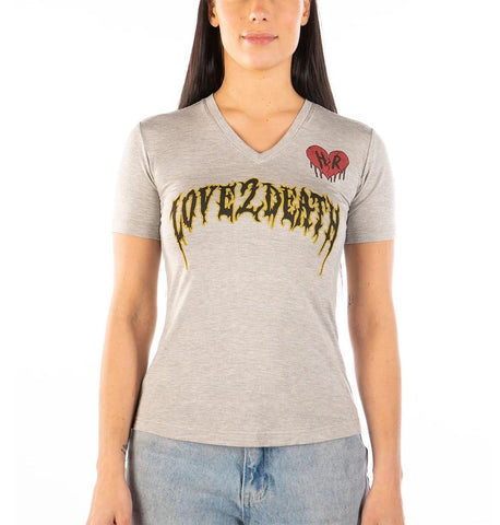 LOVE 2 DEATH V NECK TEE