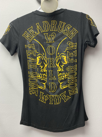 Chandail headrush noire et jaune - HEADRUSH detaillant autorisé LTABSHOP.CA 